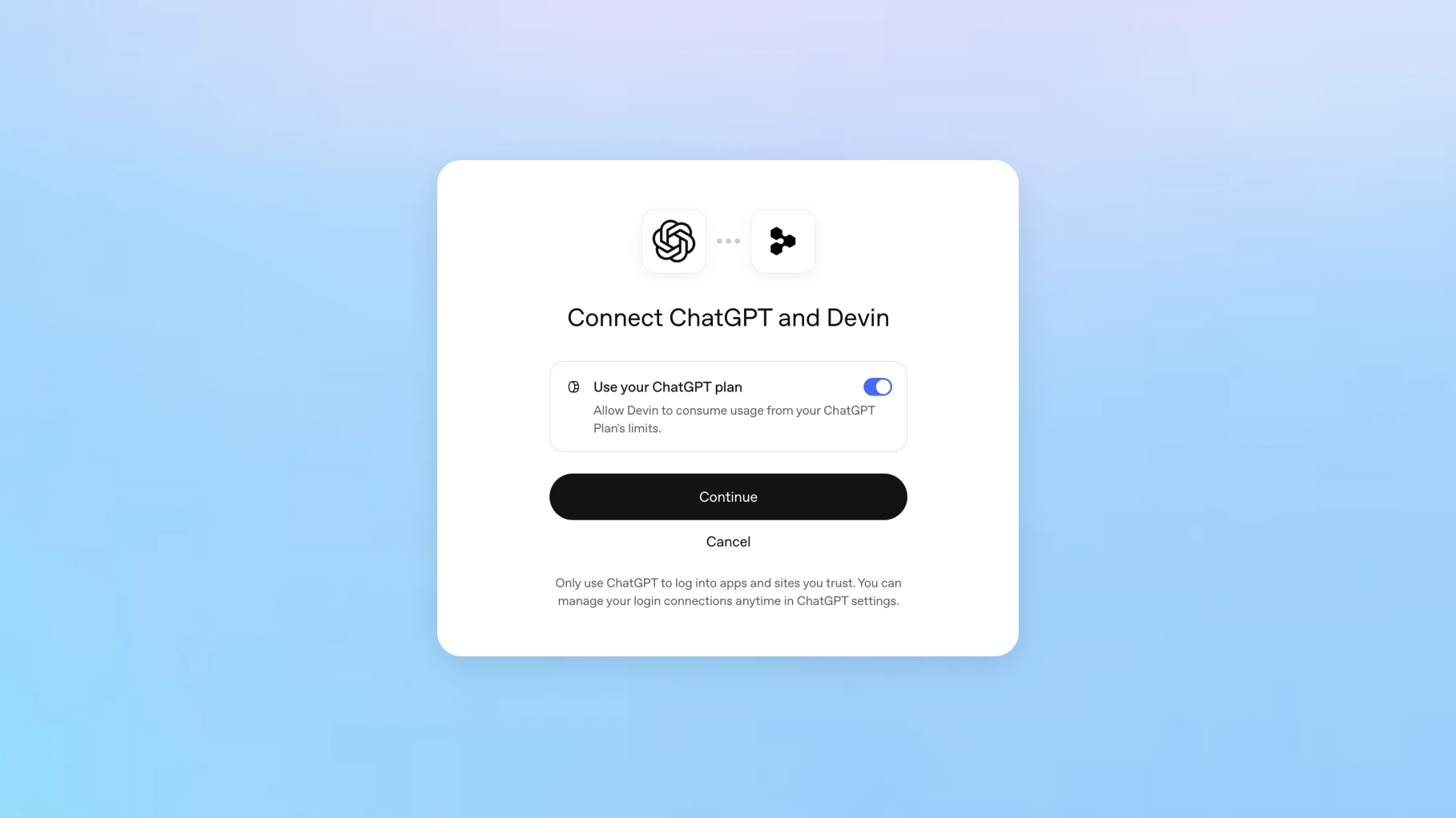 Вход через ChatGPT в приложении Dactyl